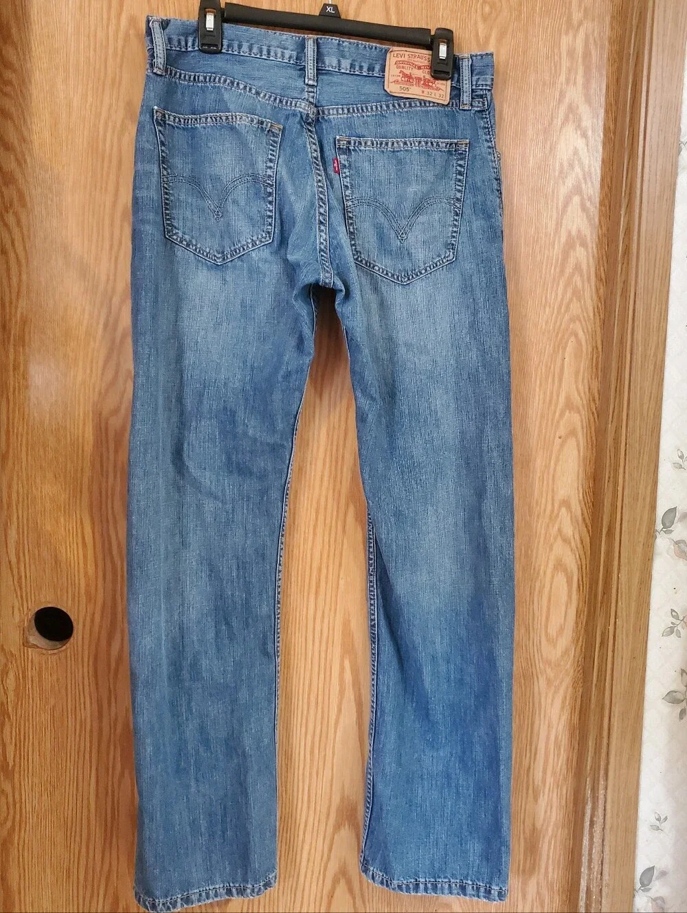 Levi's Mens 505 Straight Fit Jeans Light Blue Wash Size 32/32 100% Cotton